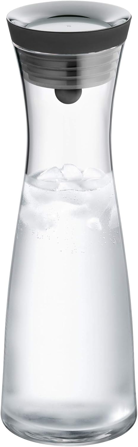 WMF Basic Wasserkaraffe aus Glas, 1 Liter, mit Silikondeckel