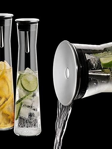 Hitzebeständige Borosilikatglas-Karaffe mit Edelstahl-Ausgießer, 1100 ml