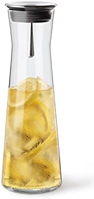 Hitzebeständige Borosilikatglas-Karaffe mit Edelstahl-Ausgießer, 1100 ml