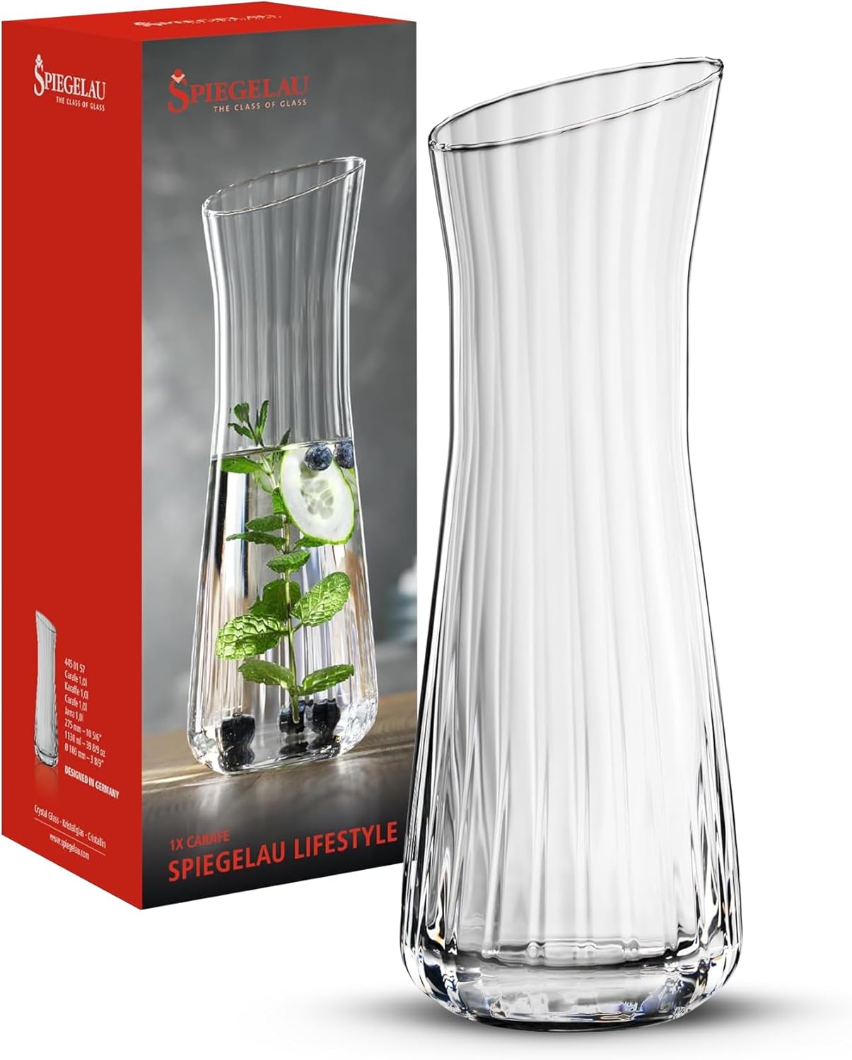 Spiegelau Wasserkaraffe aus Kristallglas, 1 Liter, spülmaschinenfest