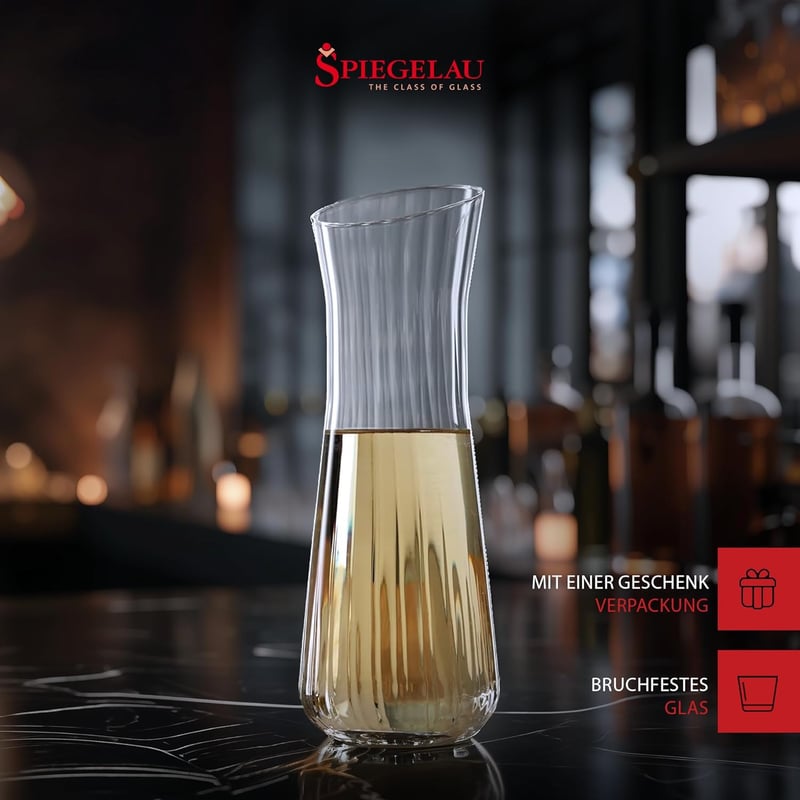 Spiegelau Wasserkaraffe aus Kristallglas, 1 Liter, spülmaschinenfest