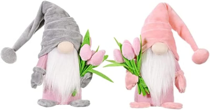 Niedliche Wichtel mit Blumenstrauß – Geschenk für Frauen zum Muttertag