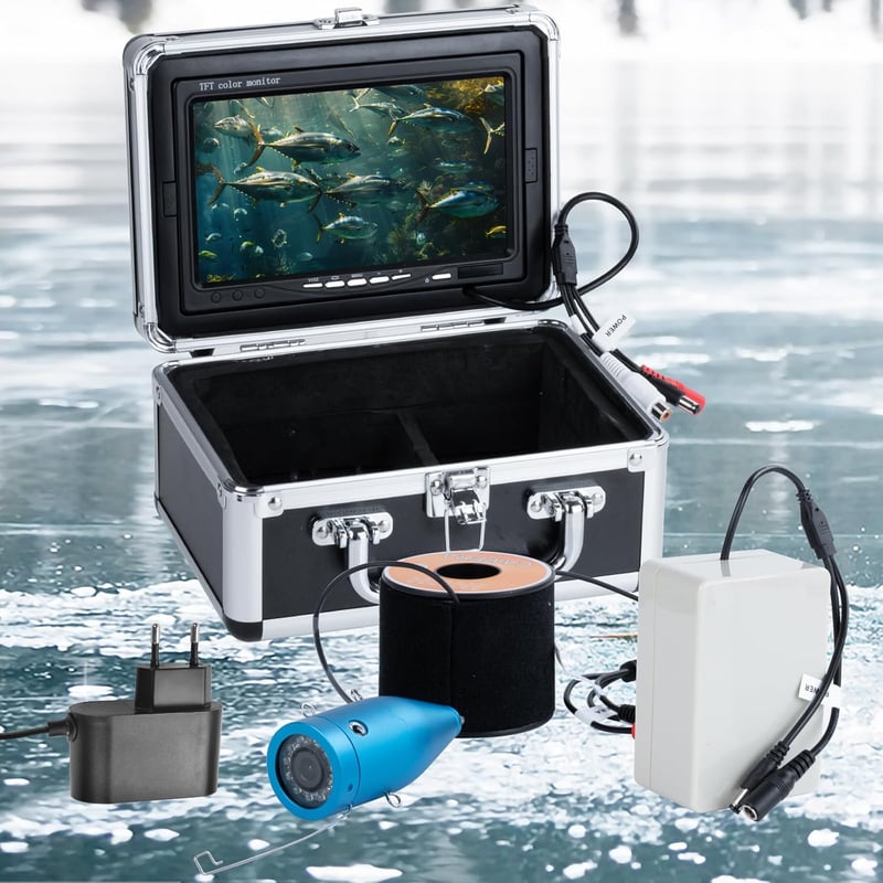 Fischfinder Kamera mit 7'' IPS Bildschirm & 12 IR Nachtsicht für Angler