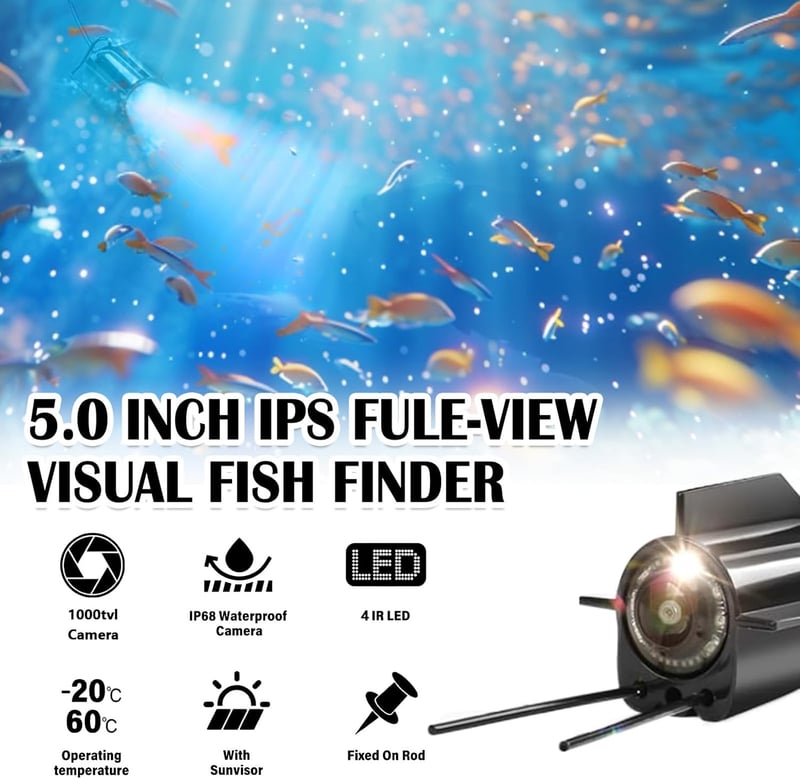 Wasserdichte Unterwasser-Kamera mit 5 Zoll Display für Angler