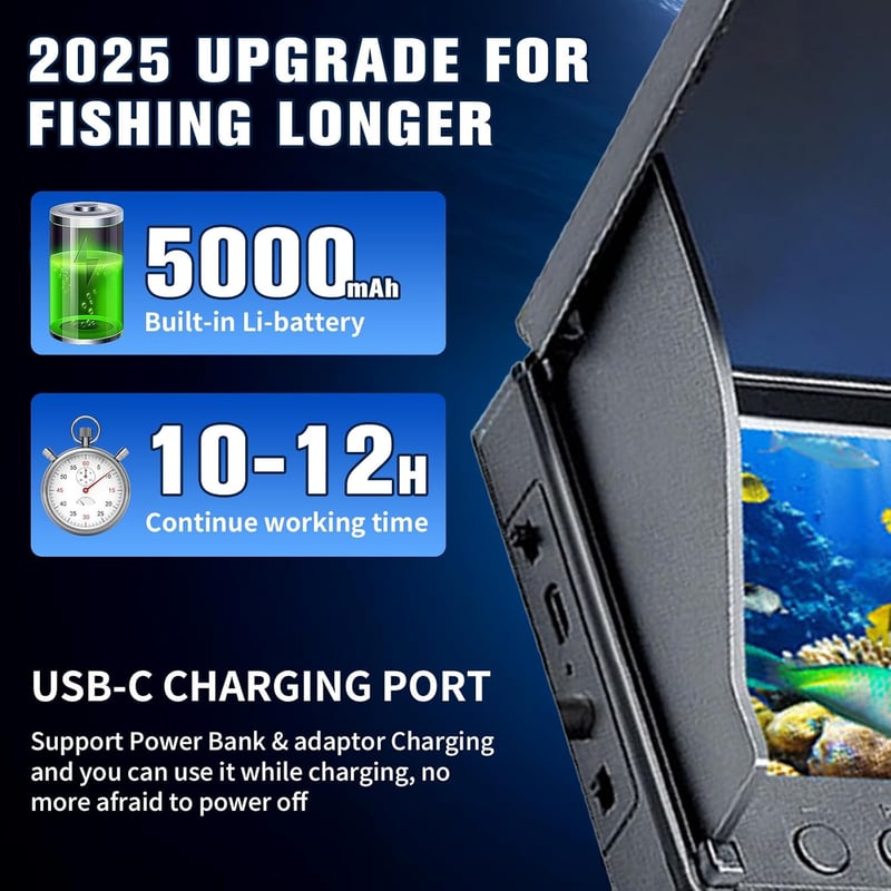 Wasserdichte Unterwasserkamera mit 4,3 Zoll Display für Angler