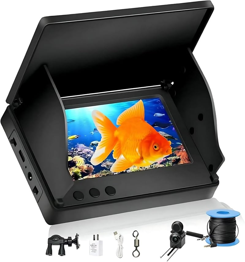 Fischfinder mit Unterwasserkamera und IPS-Display – IP67 wasserdicht