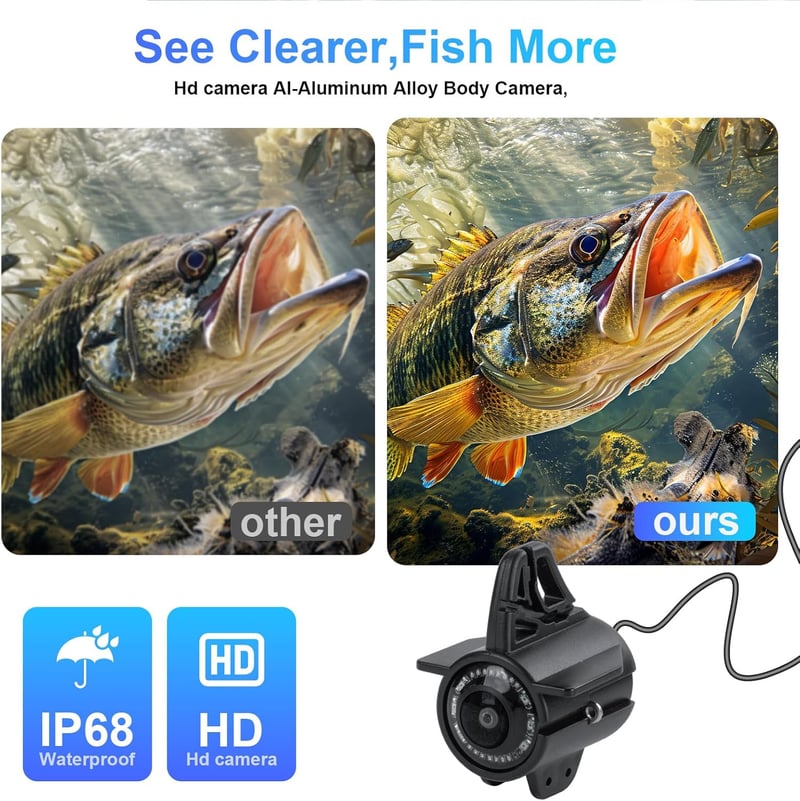 Unterwasserkamera für Angler mit 4,3 Zoll IPS Anzeige und Nachtsicht