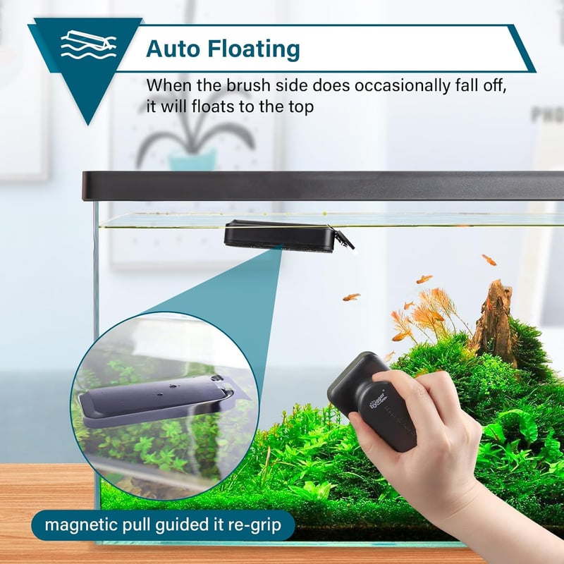 Aquarium Reinigungs-Magnet mit abnehmbarem Schaber für Algen (L)
