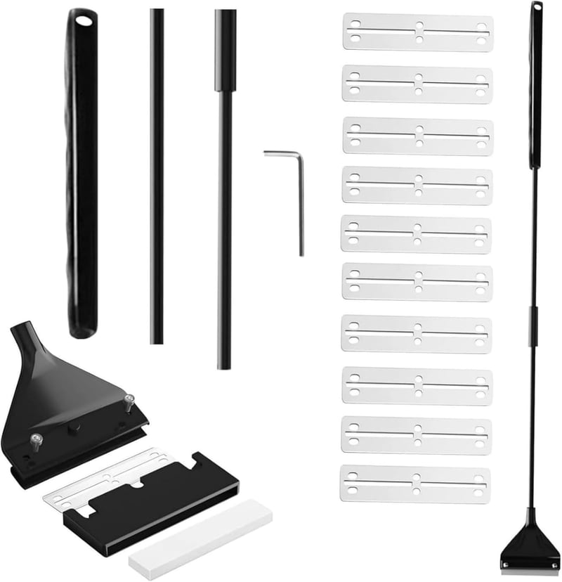 Aquarium Reinigungswerkzeugset mit 10 Edelstahlklingen, 62 cm