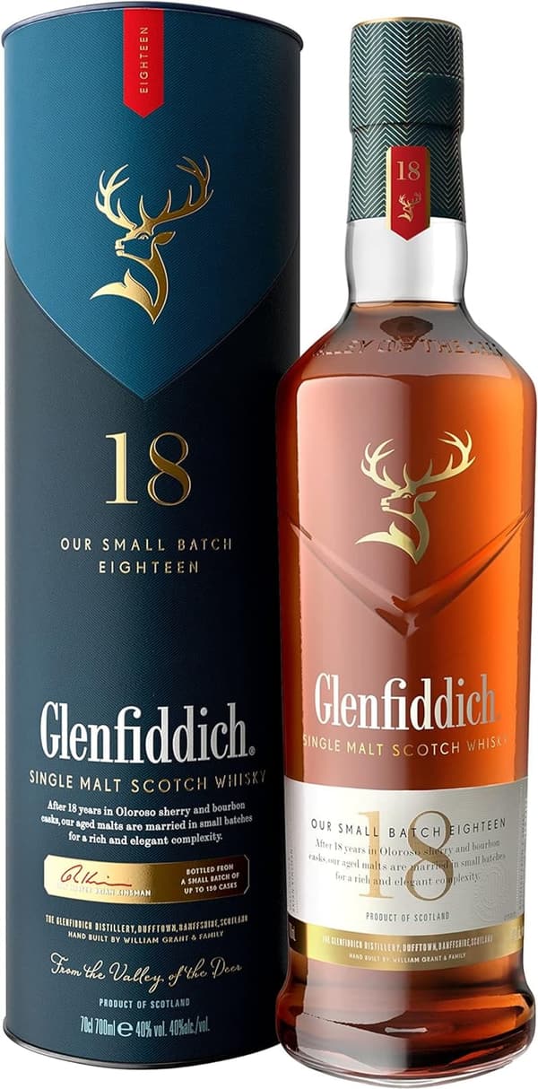 Glenfiddich 18 Jahre Single Malt Whisky in Geschenkverpackung, 70cl