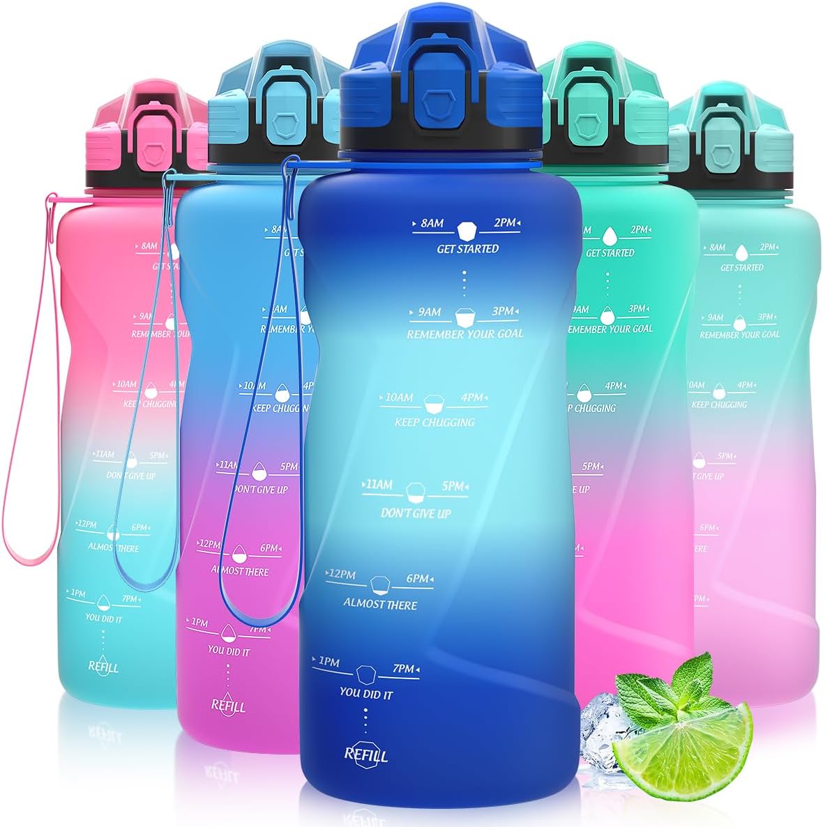 Motivierende Auslaufsichere Sport-Trinkflasche für Kinder 2l-500ml