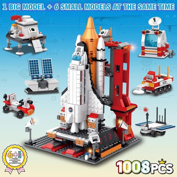 Weltraumerkundung Bausatz für 6+, 1008 Teile Shuttle mit Rakete