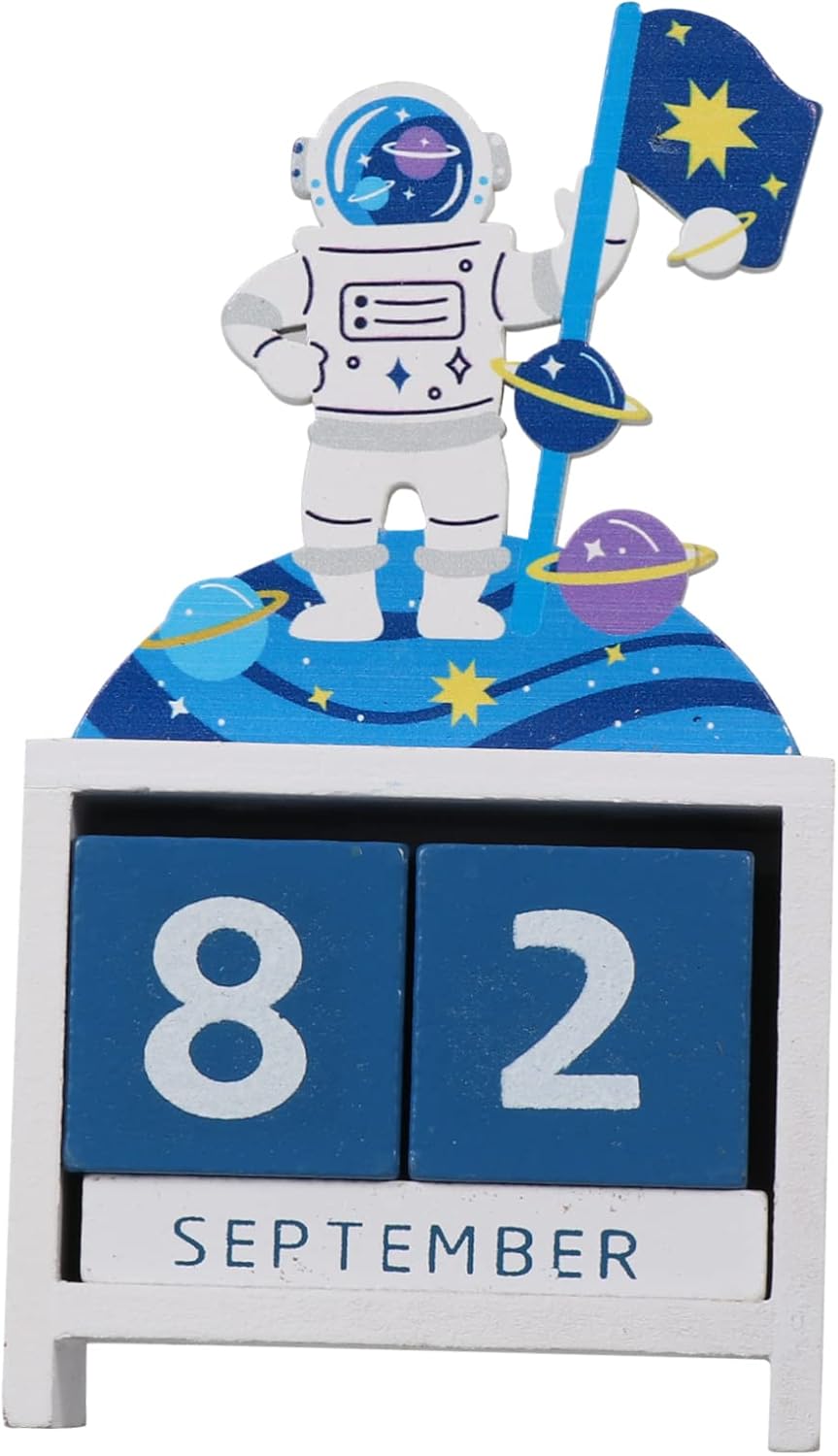 Holz Tischkalender Spielset für Kinder mit Aufbewahrungsschrank