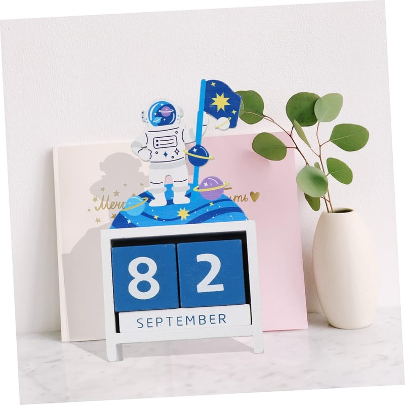Holz Tischkalender Spielset für Kinder mit Aufbewahrungsschrank