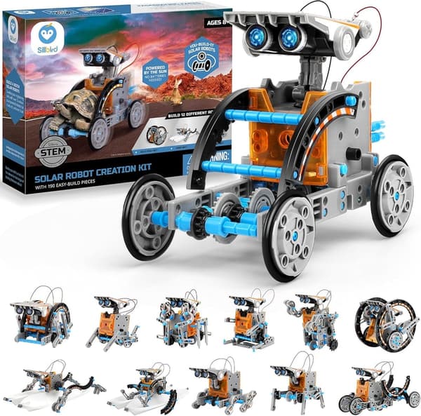 Solar Roboter Bauset - 12-in-1 STEM Lernspielzeug für Kinder ab 8 Jahren