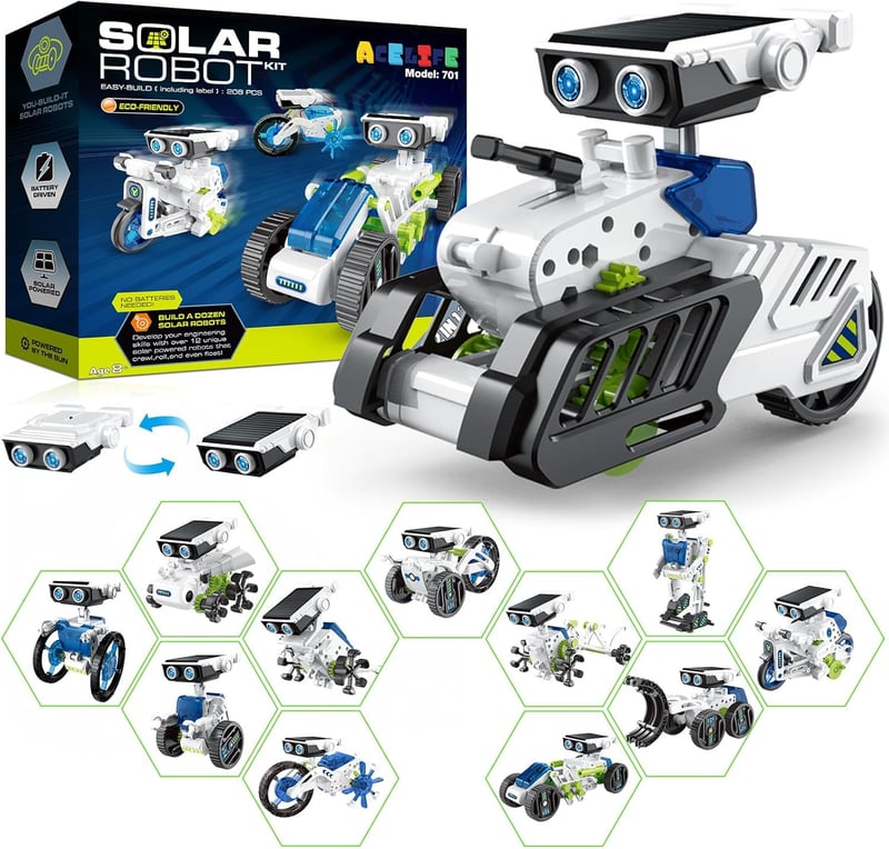 12-in-1 Solar Roboter Bausatz für Kinder ab 8 Jahren - DIY STEM Spielzeug