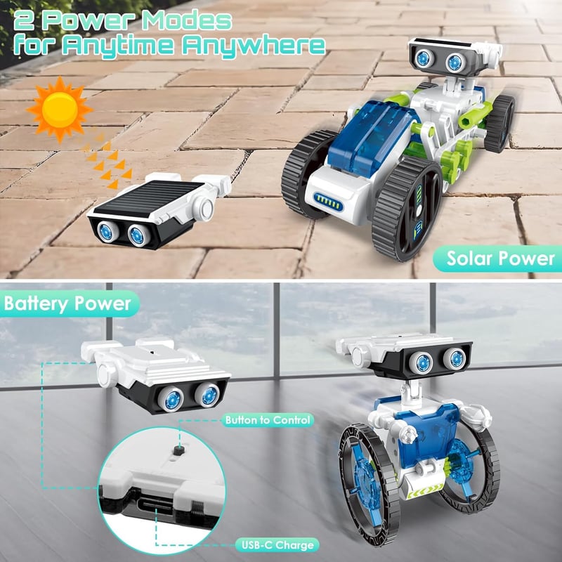 12-in-1 Solar Roboter Bausatz für Kinder ab 8 Jahren - DIY STEM Spielzeug