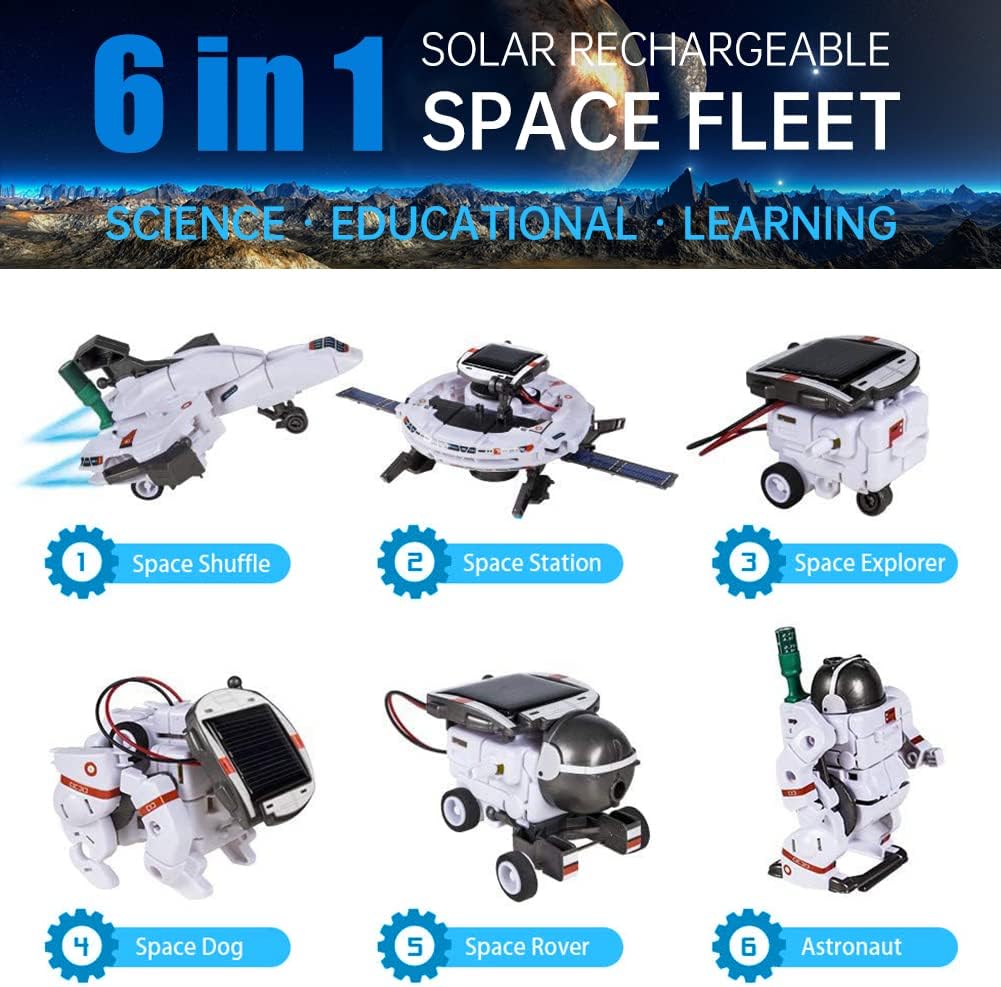Solar Roboter Bausatz für Kinder ab 8 Jahren – 6 in 1 Spielzeug zur Förderung der Wissenschaftslehre