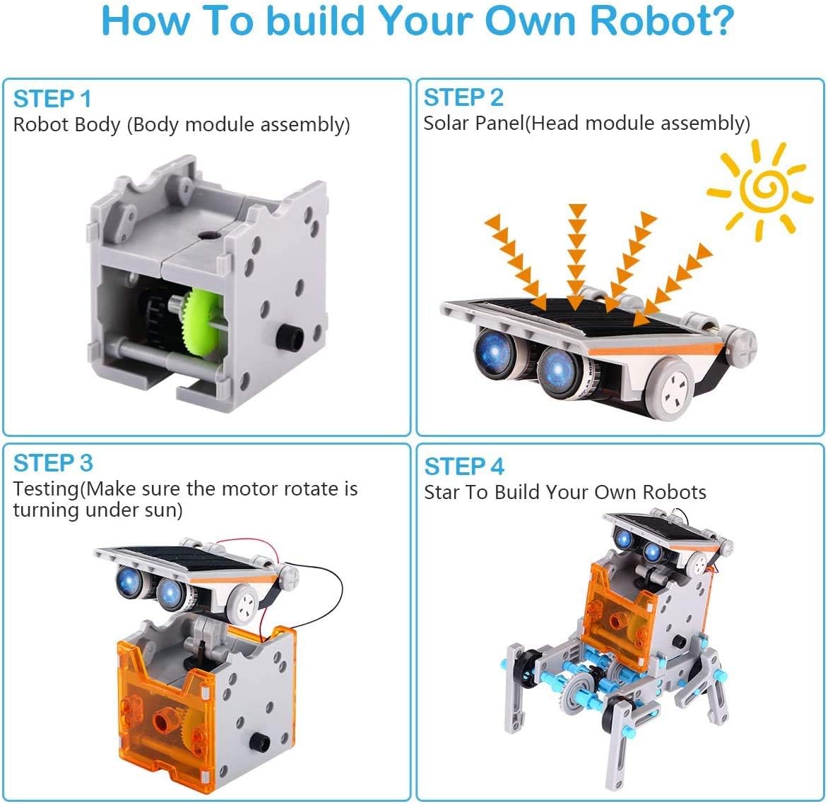 Solar Roboter Baukasten 12-in-1 für Kinder ab 8 Jahren