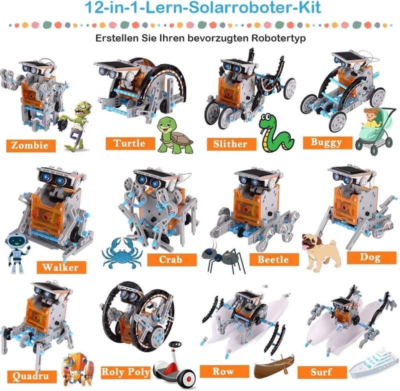 Solar Roboter Baukasten 12-in-1 für Kinder ab 8 Jahren