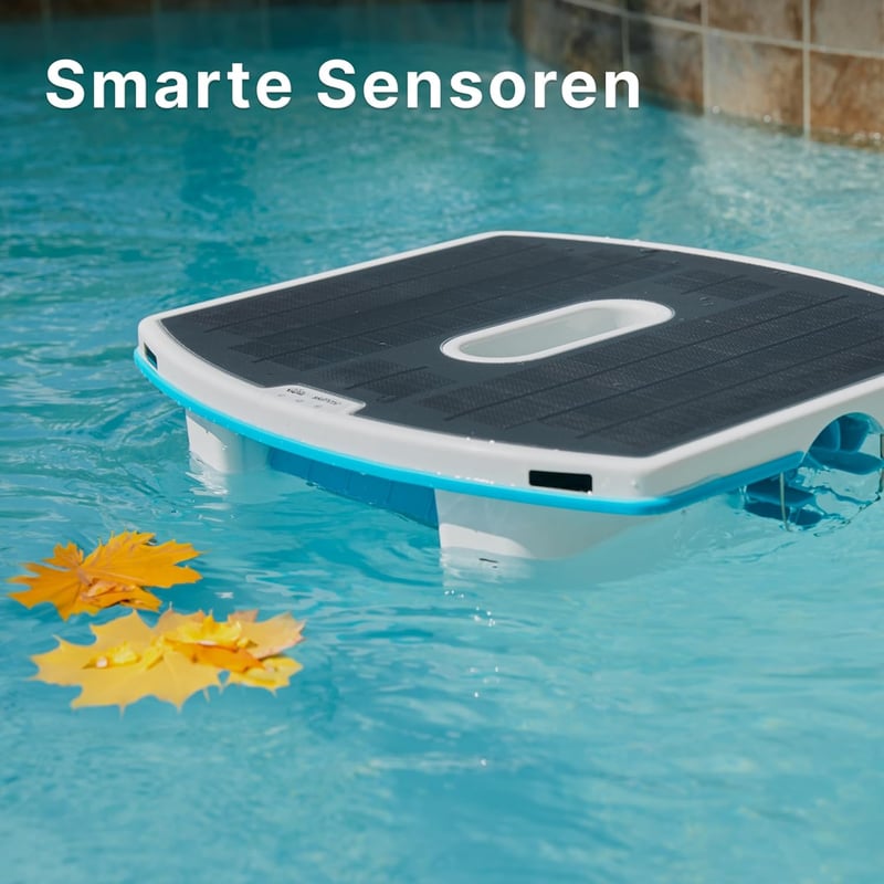 Automatischer Poolskimmer mit Bluetooth und Solaraufladung