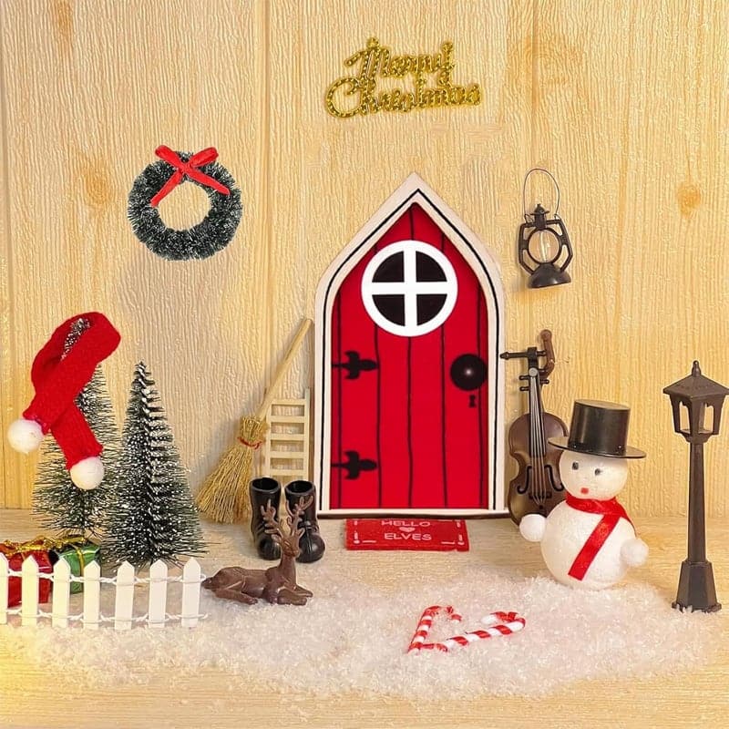 Wichteltür Set mit Zubehör für Weihnachtsdeko