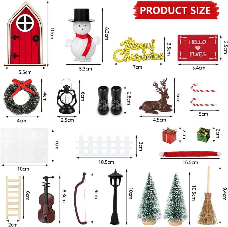 Wichteltür Set mit Zubehör für Weihnachtsdeko