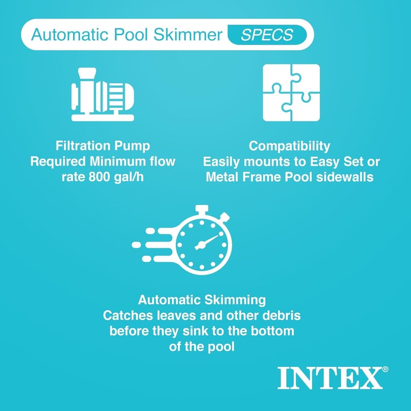 Intex Hängeskimmer Deluxe für Pools - Wandmontage, grau, 20,96 x 24,13 x 33,02 cm