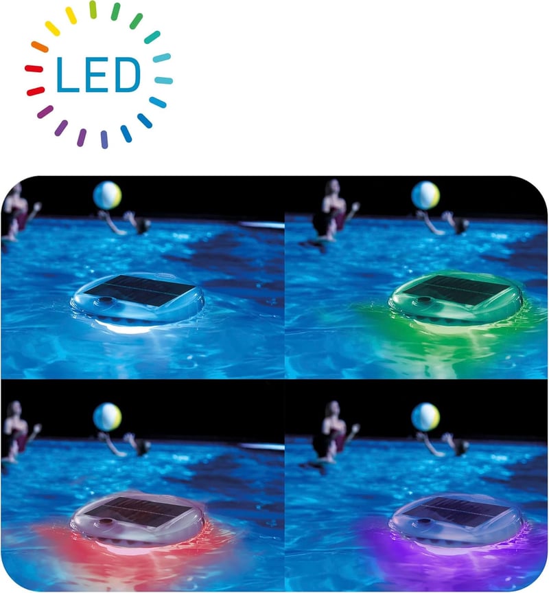 Intex Solar LED Poolleuchte - Schwimmende Lampe mit 2 Modi