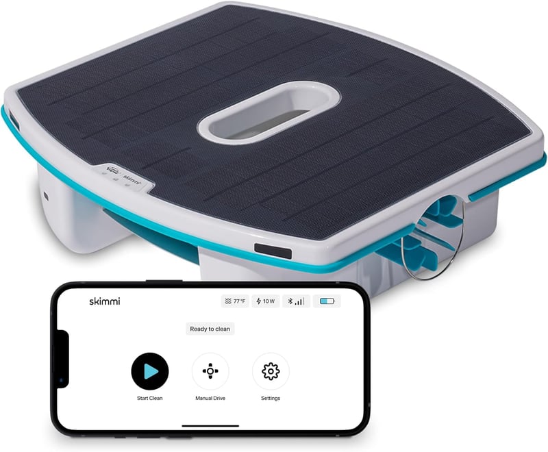 Automatischer Poolskimmer mit Bluetooth und Solaraufladung
