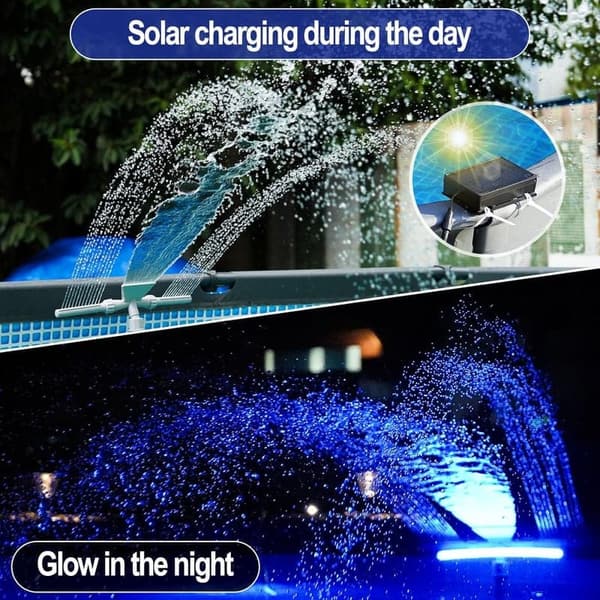 Solar-Poollicht Wasserfall mit Fernbedienung für Aufstellpools
