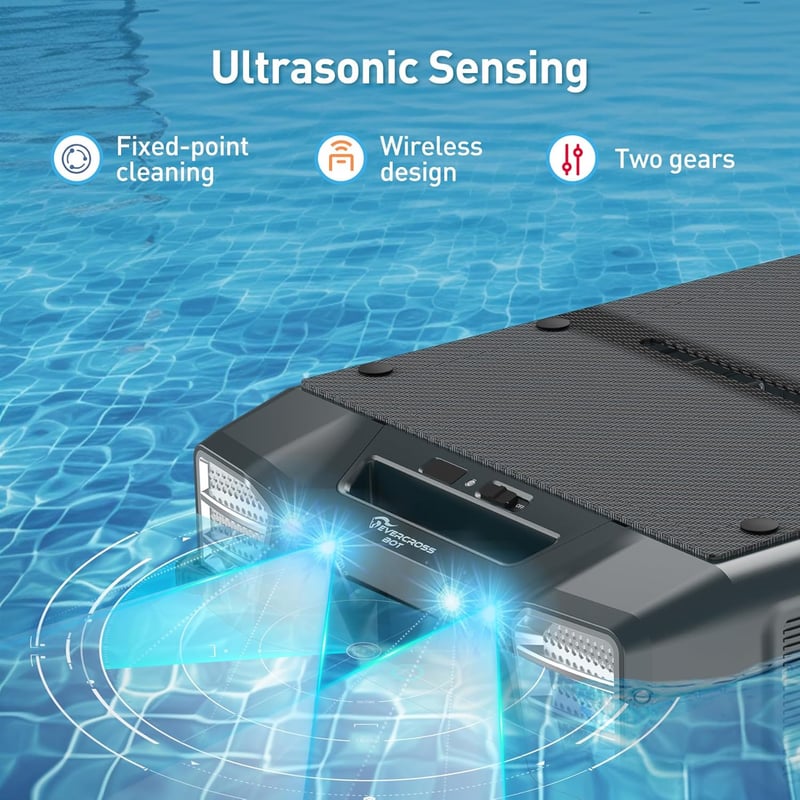 Solarbetriebener Poolskimmer mit 12 Stunden Akkulaufzeit, intelligentem Navigationssystem