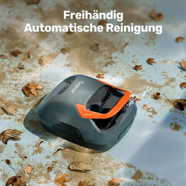 Akku-Poolsauger für Oberirdische Pools bis 80 m², Grau-Orange