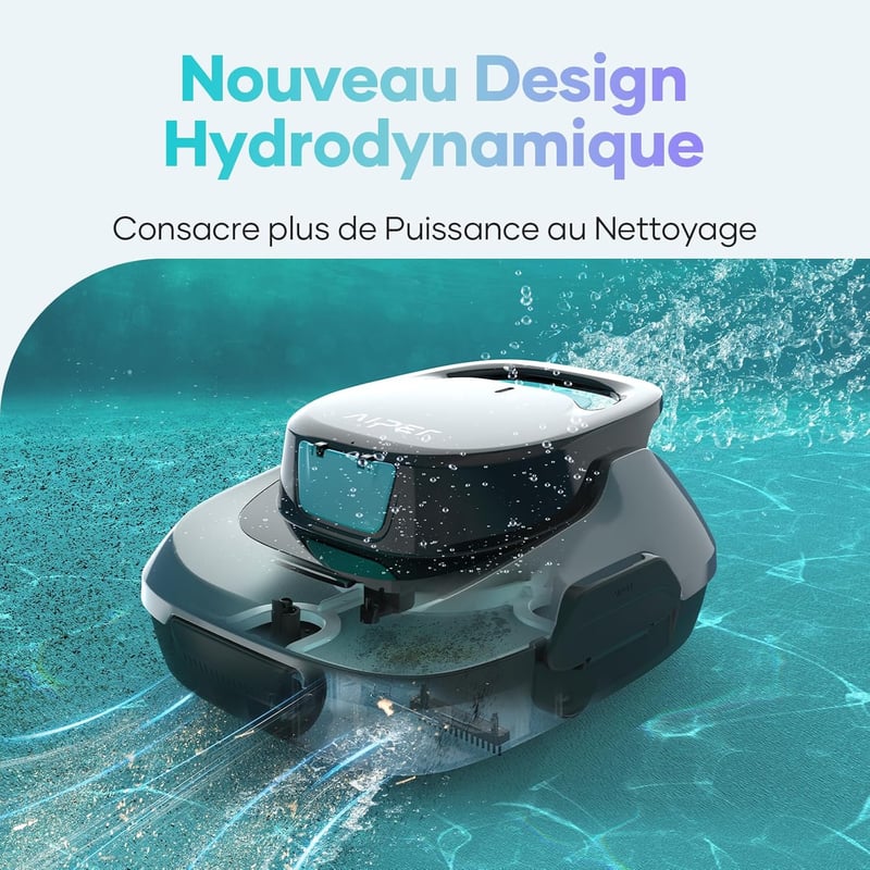 Kabelloser Poolroboter mit Akku, Doppelantrieb und Selbstparkfunktion für Flachbodenpools bis 80 m²