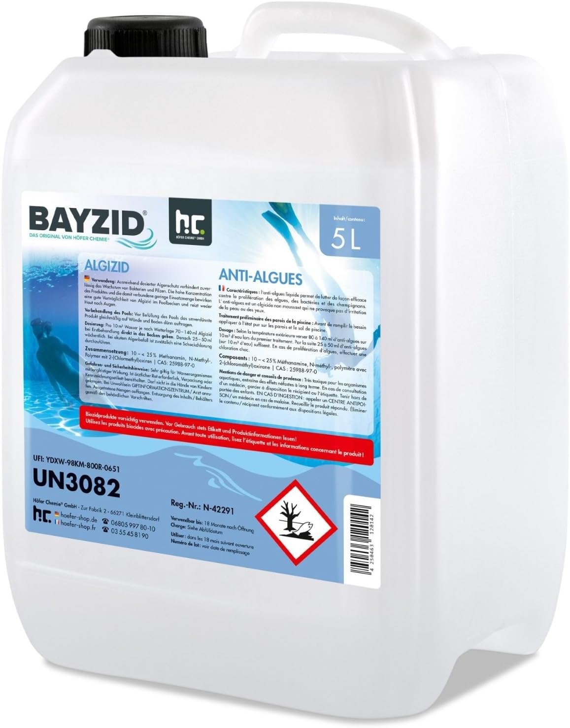 Algizid für Pools – 5L Algenvernichter & präventiver Schutz