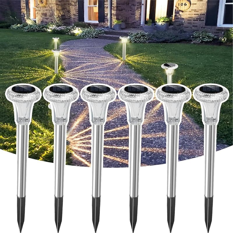Solarleuchten für Balkonkästen – IP65 Edelstahl Gartenleuchten (6er-Pack)