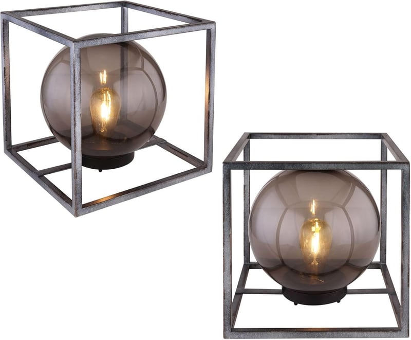 Solarleuchten 2er Set für Garten - Laterne aus Rauchglas, 23 cm