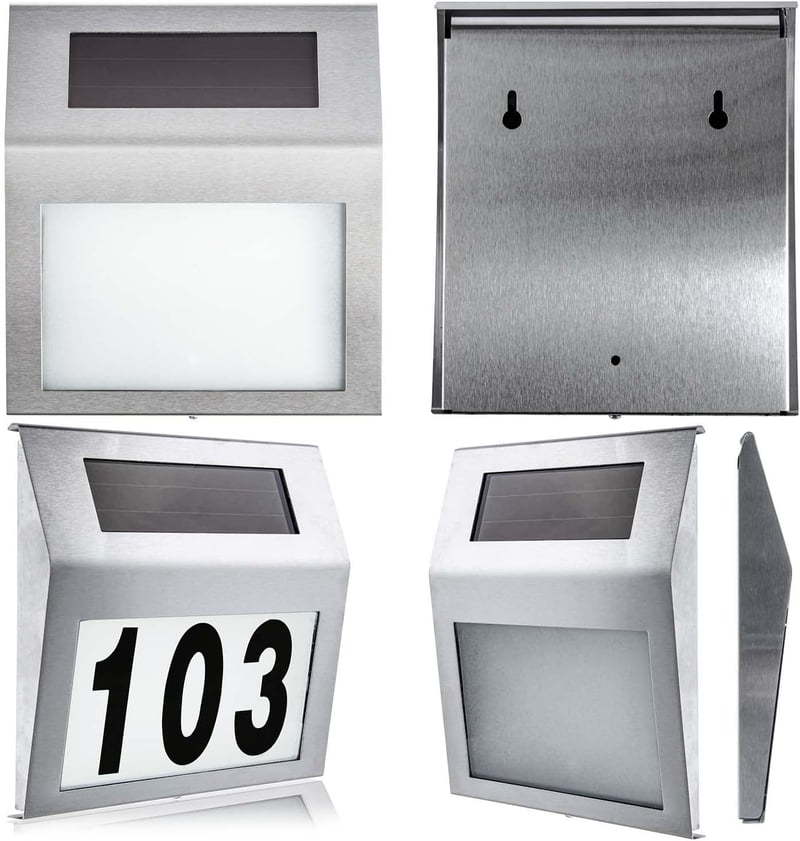 Beleuchtete Hausnummer aus Edelstahl mit LED - IP44