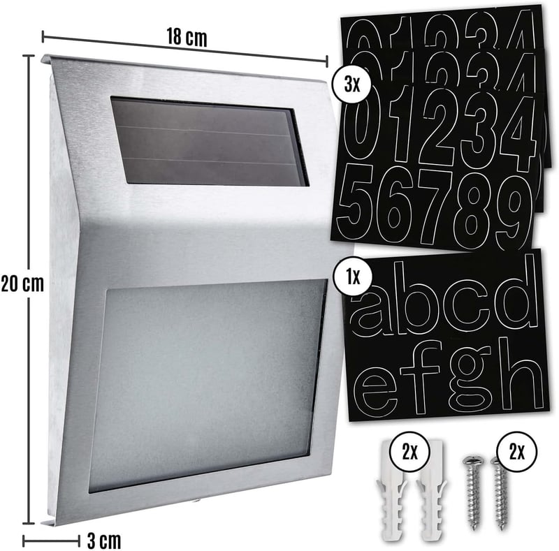 Beleuchtete Hausnummer aus Edelstahl mit LED - IP44