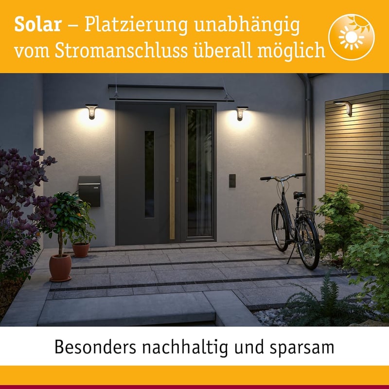 Solarbetriebene Hausnummer 9 für außen, 3000K, IP44