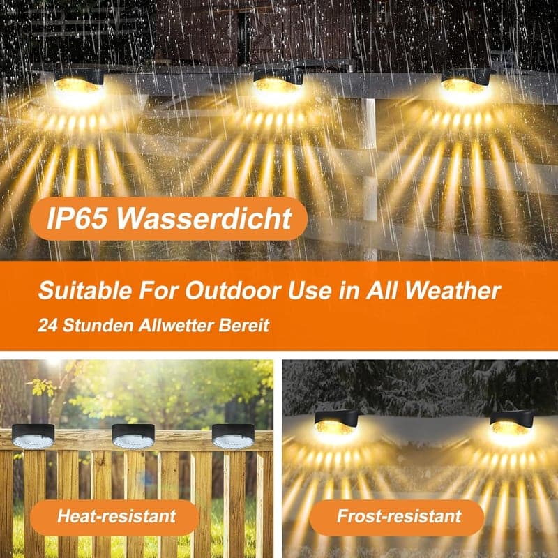 Wasserdichte Solarleuchten für Garten und Balkon, 8er Set