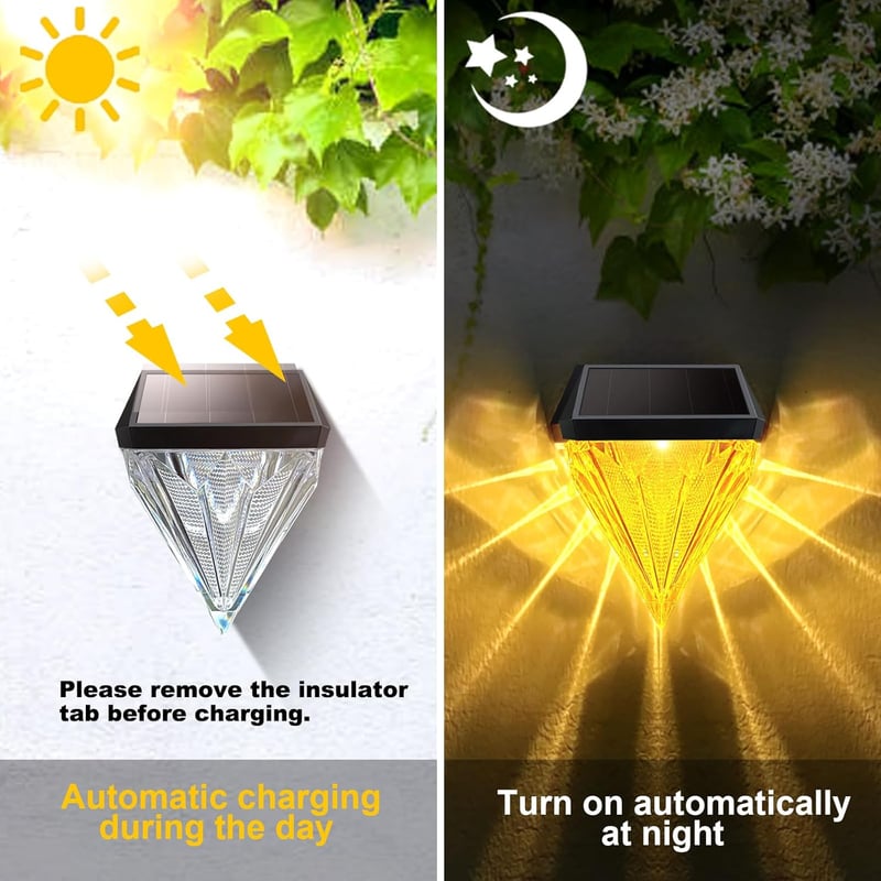 Wasserdichte Solarlampen für den Garten – 4er Set mit Amberlicht