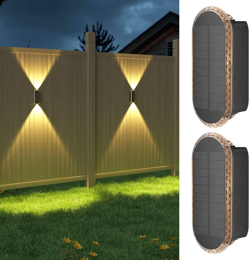 Solarlampen IP65 für Außen – Wandleuchten für Garten, 2er Set