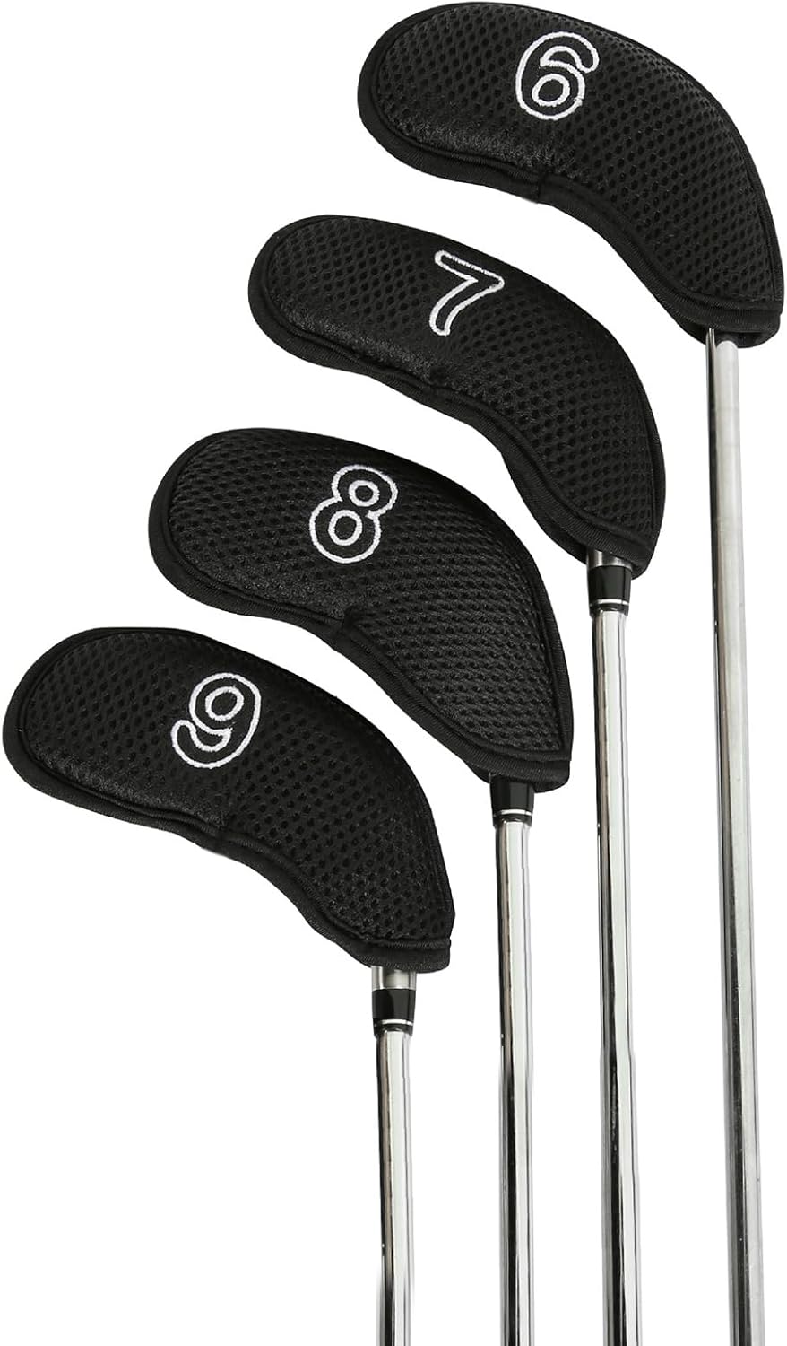 10-teiliges Set Eisenkopfabdeckungen aus Netzstoff für Schläger und Putter