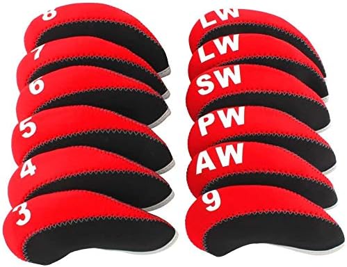 Golf Schlägerkopfschutz 12er-Set aus elastischem Neopren mit Nummern für Golfer