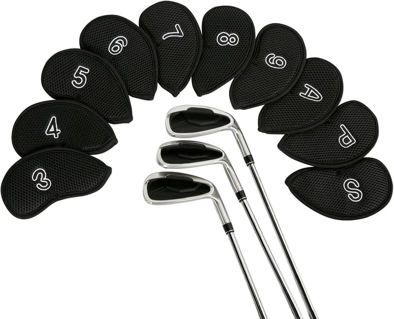 10-teiliges Set Eisenkopfabdeckungen aus Netzstoff für Schläger und Putter