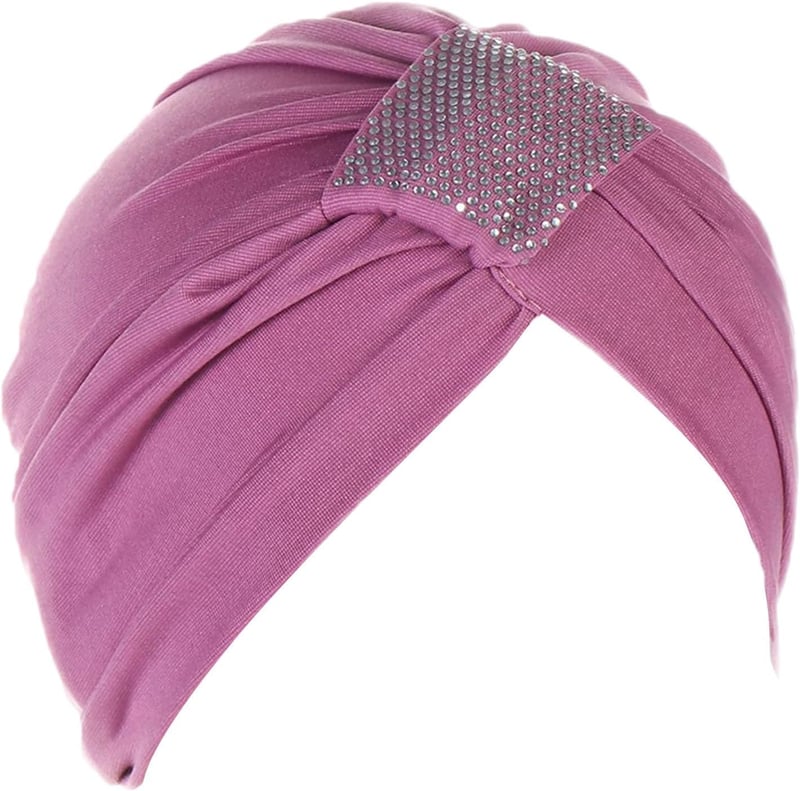 Lila Slouchy Turban für Frauen – Schlafmütze bei Haarausfall