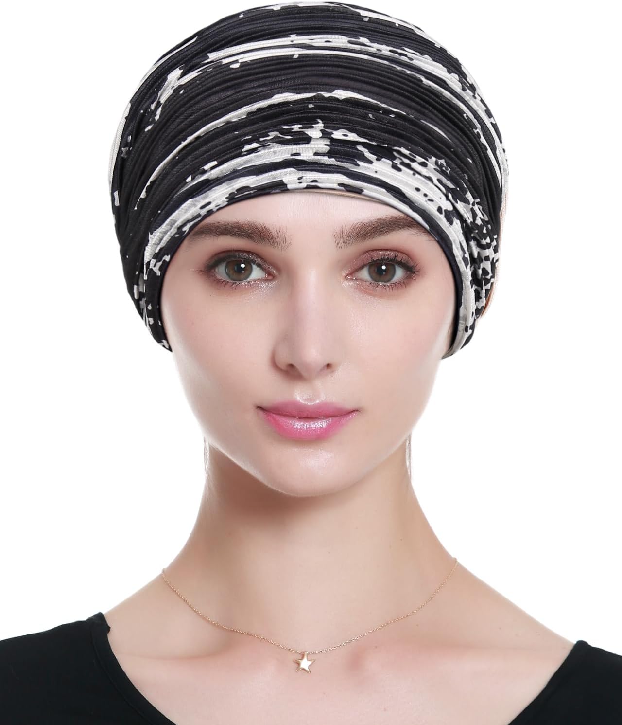 Stylische Falten-Turban Kopfbedeckung für Frauen, Chemo Geschenk