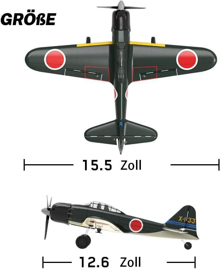 Ferngesteuertes 4-CH A6M Zero Flugzeug mit 6-Achsen Gyroskop für Anfänger