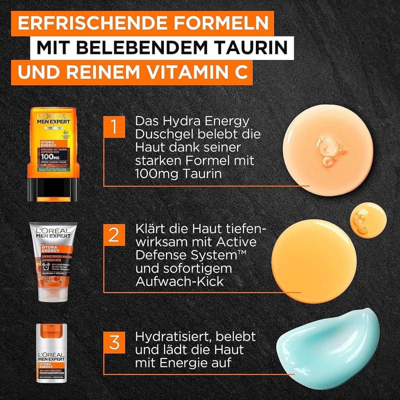 Pflegeset gegen müde Haut für Männer mit Duschgel und Gesichtscreme
